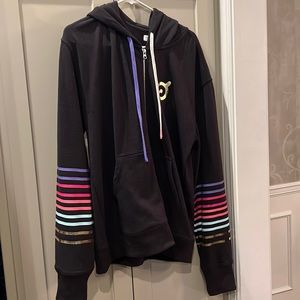Peloton Spiritual Gangster full zip black hoodie